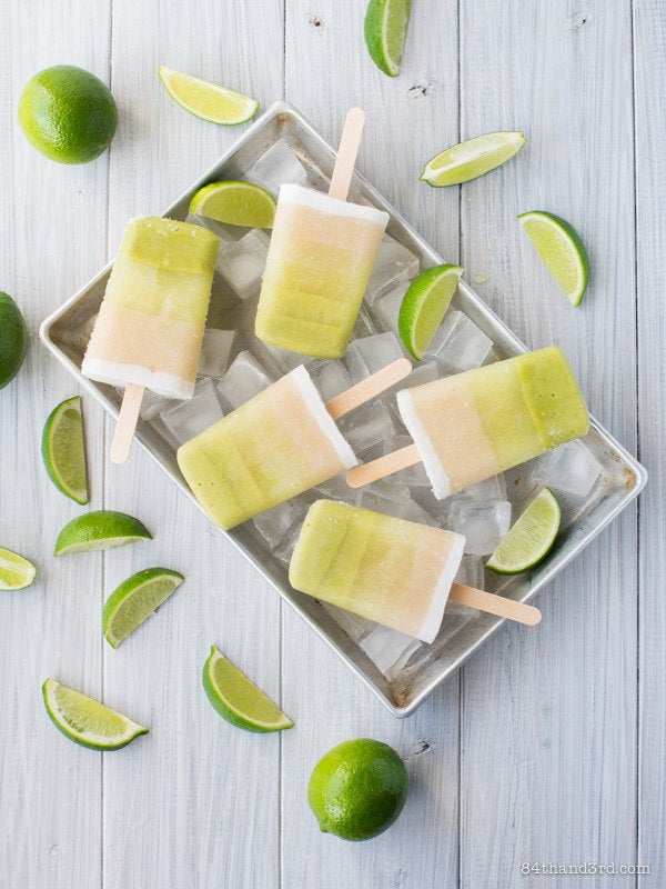 Ombré Key Lime Popsicles