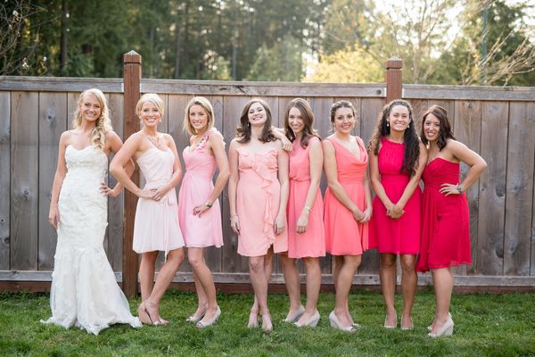 15 Bridal Parties Who Totally Nailed The Ombré Dress Trend