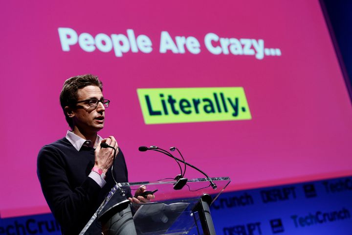 Jonah Peretti of BuzzFeed speaks at TechCrunch Disrupt NY on April 29, 2013.