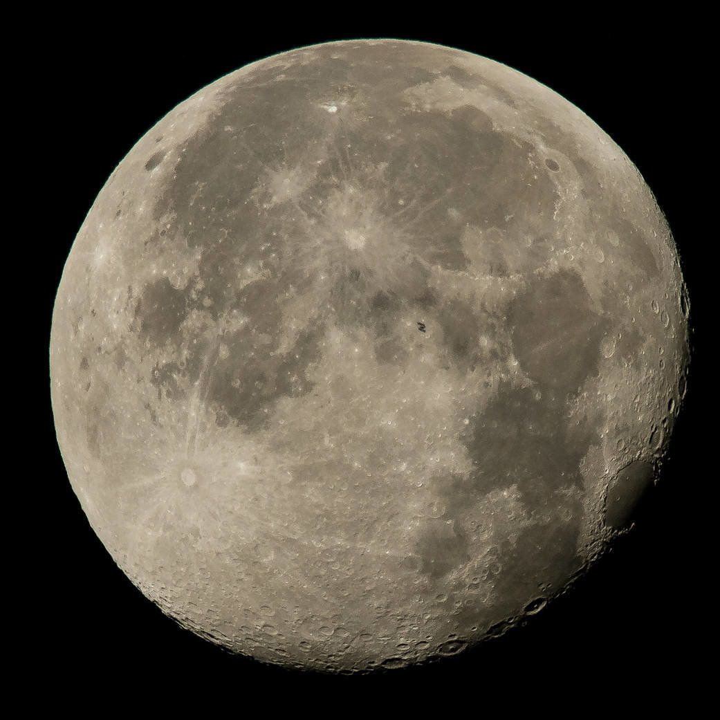 This image, released on August 2, shows the International Space Station transiting the moon at roughly five miles per second. Six crew members are currently on board. 