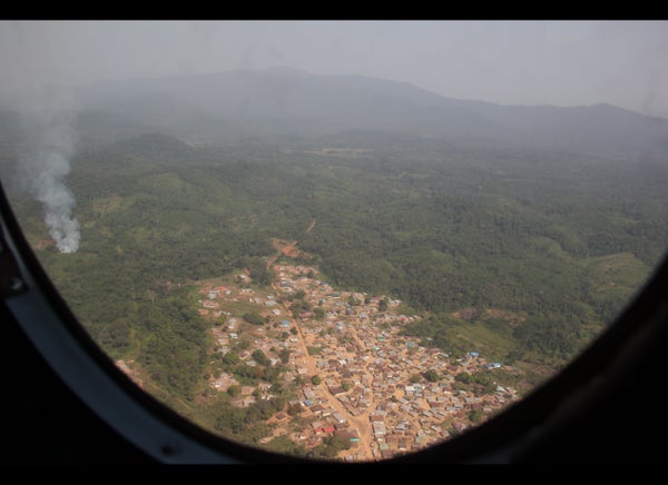Photo credit: Rebecca Hall/CDC 

Rebecca Hall took this photo from the window of a UN helicopter as she and fellow CDC dise