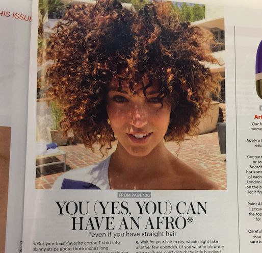 Earlier this month, Allure magazine caught heat for publishing a tutorial for white girls on how to get an Afro.