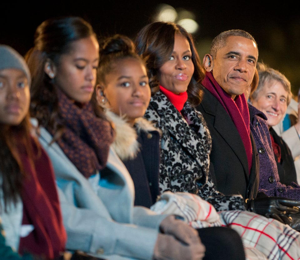 Malia, Sasha, Michelle, Barack