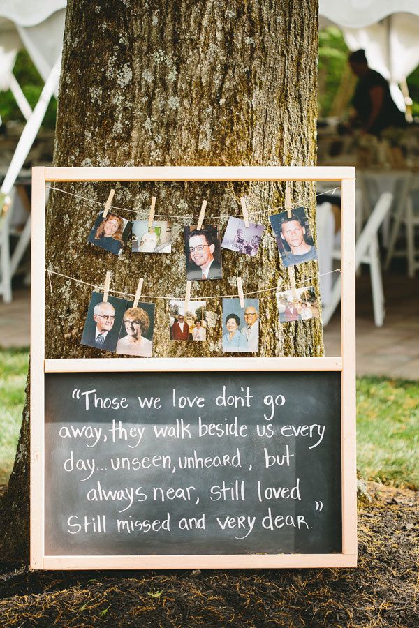 1. Set up a photo display with a special message at the reception