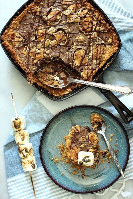 Chocolate S'mores Skillet Cake