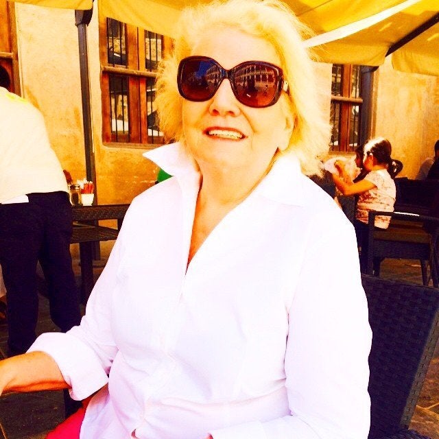 Mary Shakun waiting for a client.