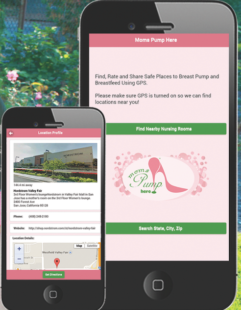 The app provides moms with comfortable nursing locations when they're out and about.