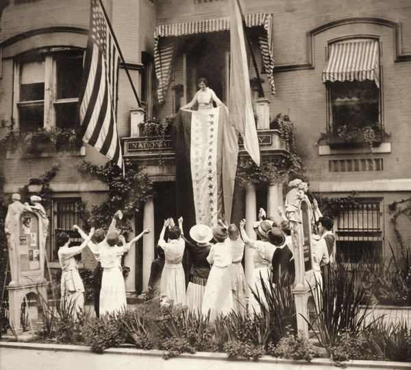 Alice Paul leading celebration of Tennessee's ratification of the 19th Amendment