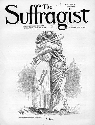 "At Last." So reads the cover of The Suffragist magazine in June, 1919, printed following the ratification of the 19th Amendm