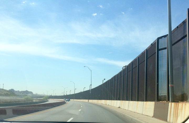 The border fence dividing El Paso and Ciudad Juarez. 