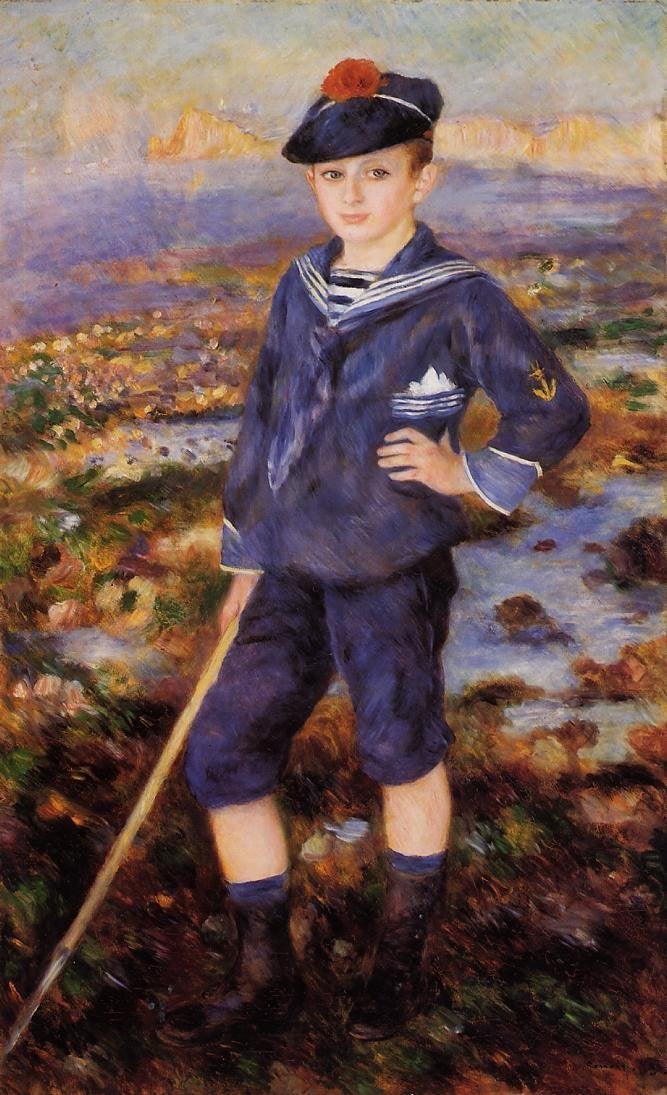 Renoir, Jeune garcon sur la plage d`Yport, 1883