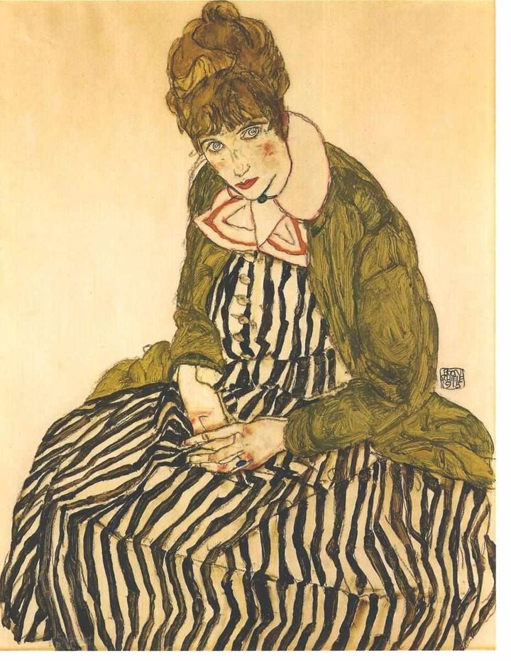 Egon Schiele, Portrait of Edith Schiele, 1915