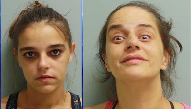 Courtney Jording (left) and her mother, Karen Gillespie, are accused of shooting heroin at a Pennsylvania gas station.