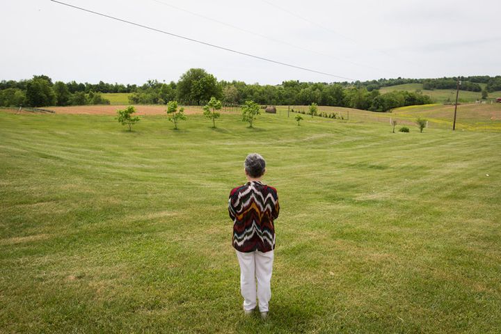 Sister Monica, shown outside her home, has spent her career ministering to transgender people.