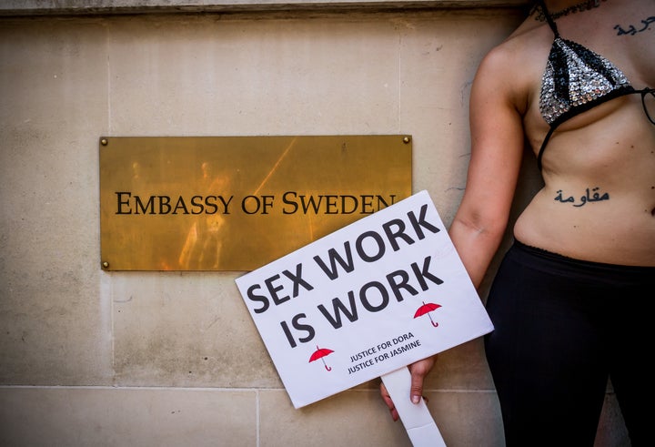 Following the murders of Dora Özer and Petite Jasmine in July 2013, members and supporters of the International Committee for the Rights of Sex Workers in Europe and the English Collective of Prostitutes protested outside the Swedish Embassy in London to demand an end to the stigma, criminalization and violence against sex workers.