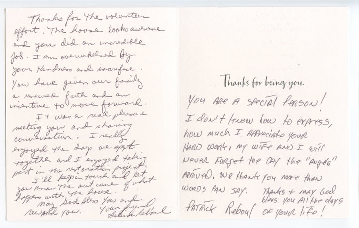 After the group of volunteers returned home, the Rebouls wrote to each of us personally. Some volunteers, like Aimee Tom