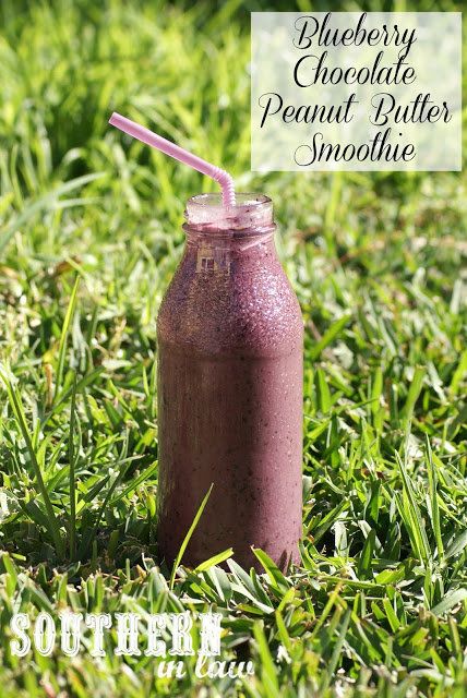 Blueberry Peanut Butter Chocolate Smoothie