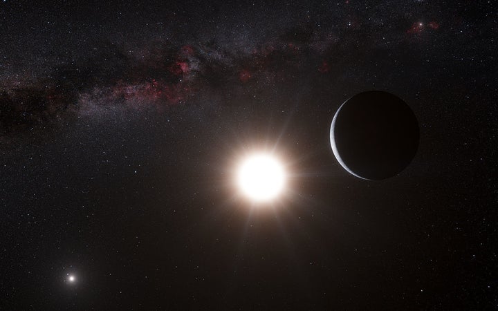 An artist’s impression originally created to show the planet orbiting the star Alpha Centauri B. The International Astronomical Union is seeking the public's help in naming these distant worlds. 