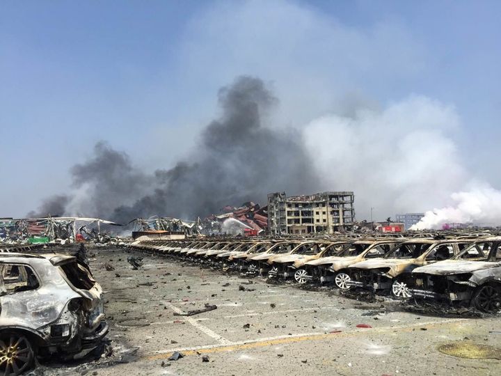Tianjin in the aftermath of the explosions on Aug. 13, 2015.&nbsp;