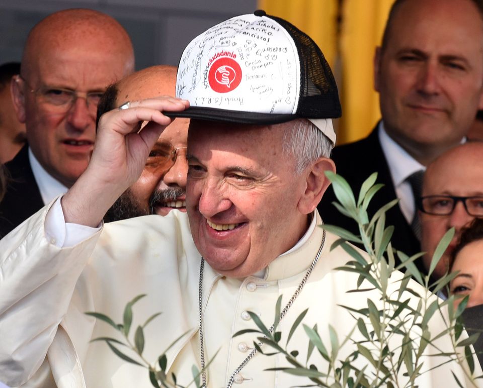 That time he rocked a baseball cap signed by the residents of one of Paraguay's poorest neighborhoods.