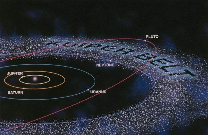 An illustration of the Kuiper Belt.