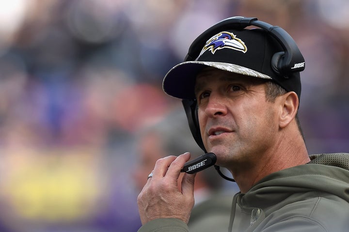 Baltimore Ravens coach John Harbaugh.