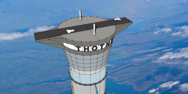 A visualization of the top of the space elevator.