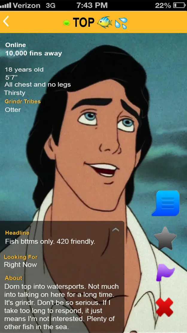 Disney Prince Gay Porn Comics - Here's What It Would Look Like If Disney Princes Looked For Gay Sex Online  | HuffPost Voices