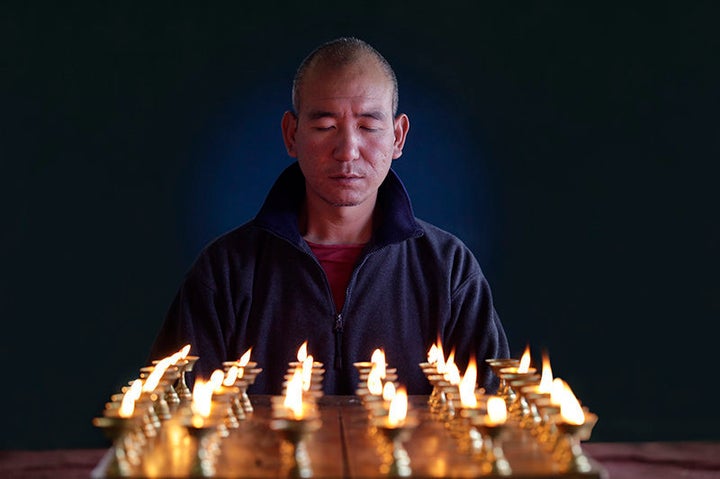 <span>Buddhist monk Lobsang Phuntsok during a scene in the documentary “Tashi and the Monk,” co-directed by Andre