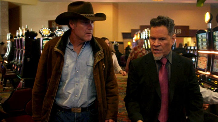 With Jacob Nighthorse's (A Martinez) casino now open for business, Absaroka County is seeing new visitors of all sorts traveling through, keeping the sheriff's office busy. Here, Walt visits Nighthorse at the casino during the course of an investigation.