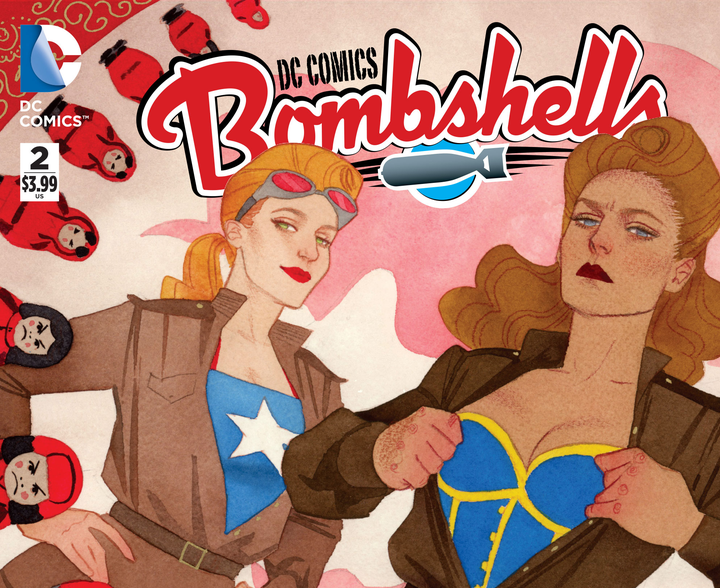 The variant cover for Bombshells #2 by Kevin Wada