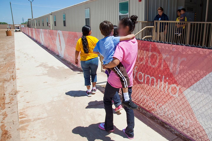 Residents at the South Texas Family Residential Center in Dilley, Texas, on Apr. 29, 2015.