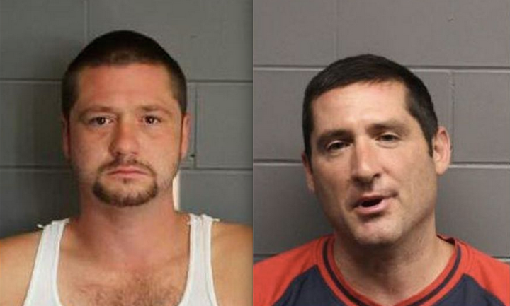 <p>Steve Leader (left) and Scott Leader (right) said they attacked a Hispanic homeless man because "illegals need to be deported."</p>