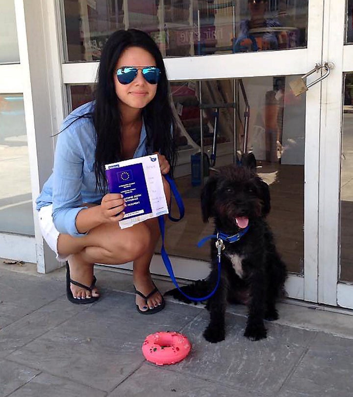 Student Georgia Bradley poses with her new best friend, Pepper.