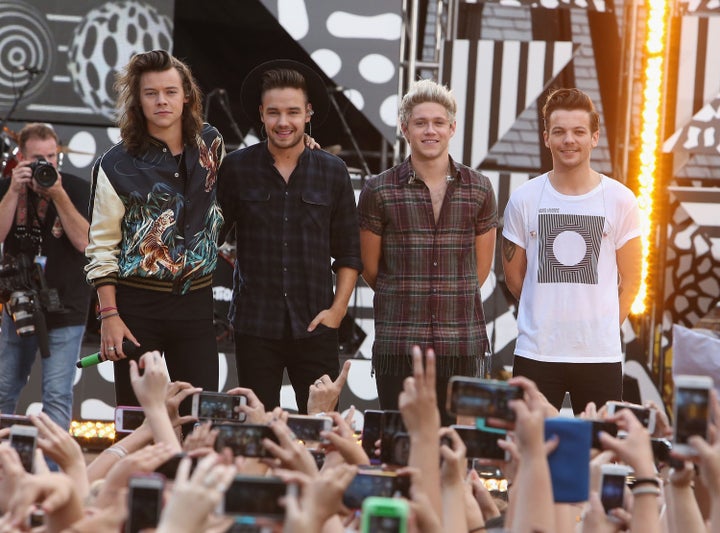 Harry Styles, Liam Payne, Niall Horan and Louis Tomlinson of One Direction perform on 'Good Morning America's Summer Concert Series' at Rumsey Playfield, Central Park on August 4, 2015 in New York City.