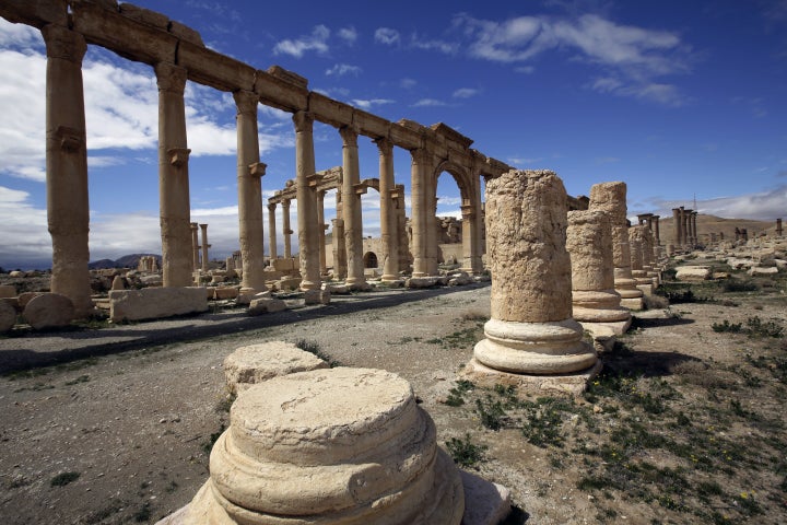  A picture taken on March 14, 2014 shows a partial view of the ancient oasis city of Palmyra, 215 kilometres northeast of Damascus.