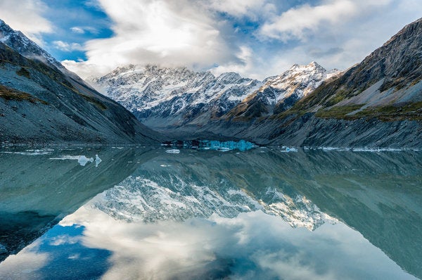 Hooker Lake, a glacial lake popular with hikers.