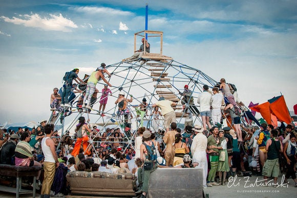 Milk & Honey's Shabbat service at Burning Man in 2014.