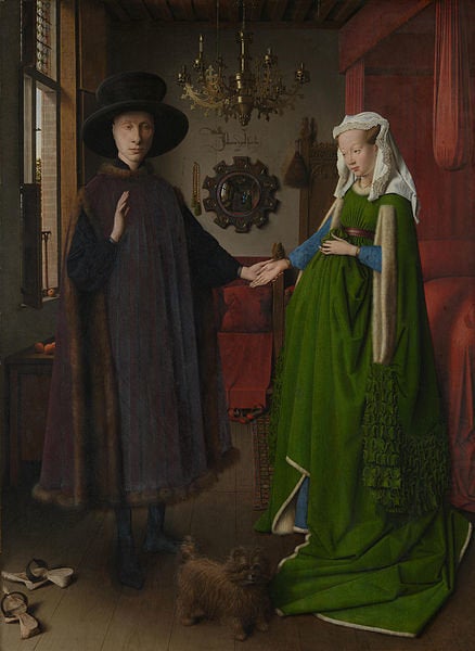 <a href="https://en.wikipedia.org/wiki/File:Van_Eyck_-_Arnolfini_Portrait.jpg">Jan van Eyck, "The Arnolfini Portrait," 1434</