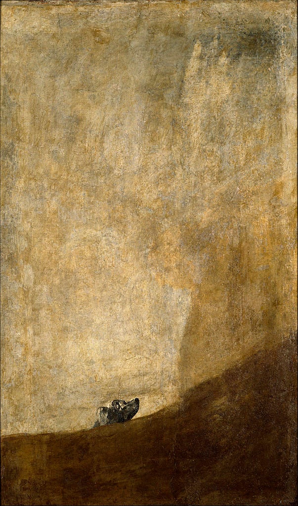 Francisco Goya, "The Dog," circa 1819–1823