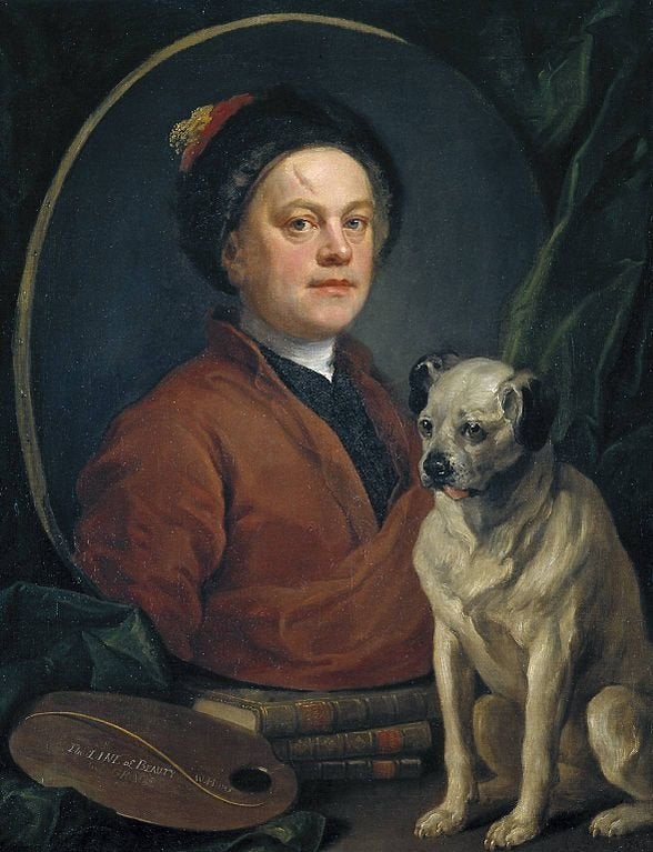 William Hogarth, "Painter and his Pug," 1745