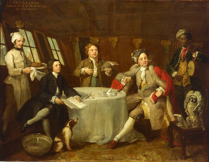 William Hogarth, "Captain Lord George Graham in his Cabin," 1745