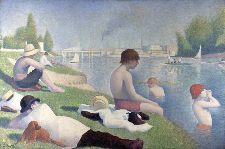 <a href="https://en.wikipedia.org/wiki/File:Baigneurs_a_Asnieres.jpg">Georges Seurat, "Bathers at Asnières," 1884</a>