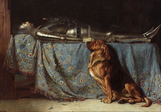 <a href="https://en.wikipedia.org/wiki/File:Briton_Rivi%C3%A8re_-_Requiescat_-_Google_Art_Project.jpg">Briton Rivière,