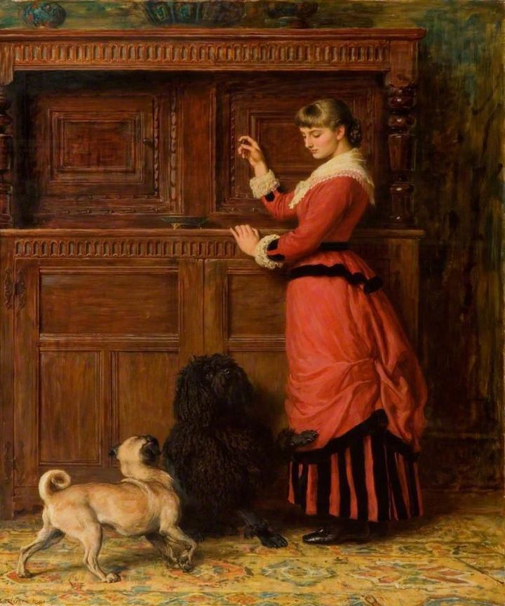 Briton Rivière, "Cupboard Love," 1881