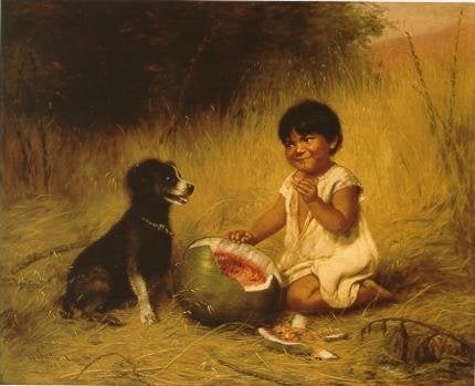 <a href="https://commons.wikimedia.org/wiki/File:GraceHudsonTheWatermelon.jpg">Grace Carpenter Hudson, "The watermelon," unkn