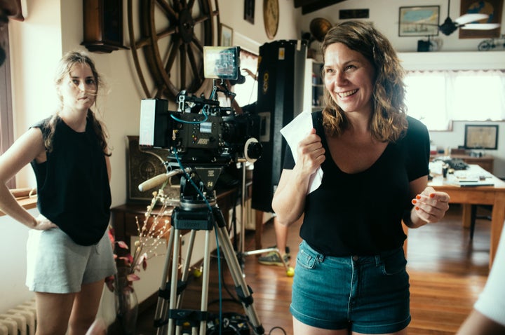 Erika Lust, a star on the feminist porn scene, at work directing a film.