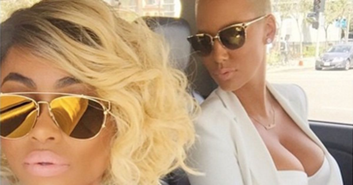 Blac Chyna and Amber Rose demonstrate cleavage enhancing black bra