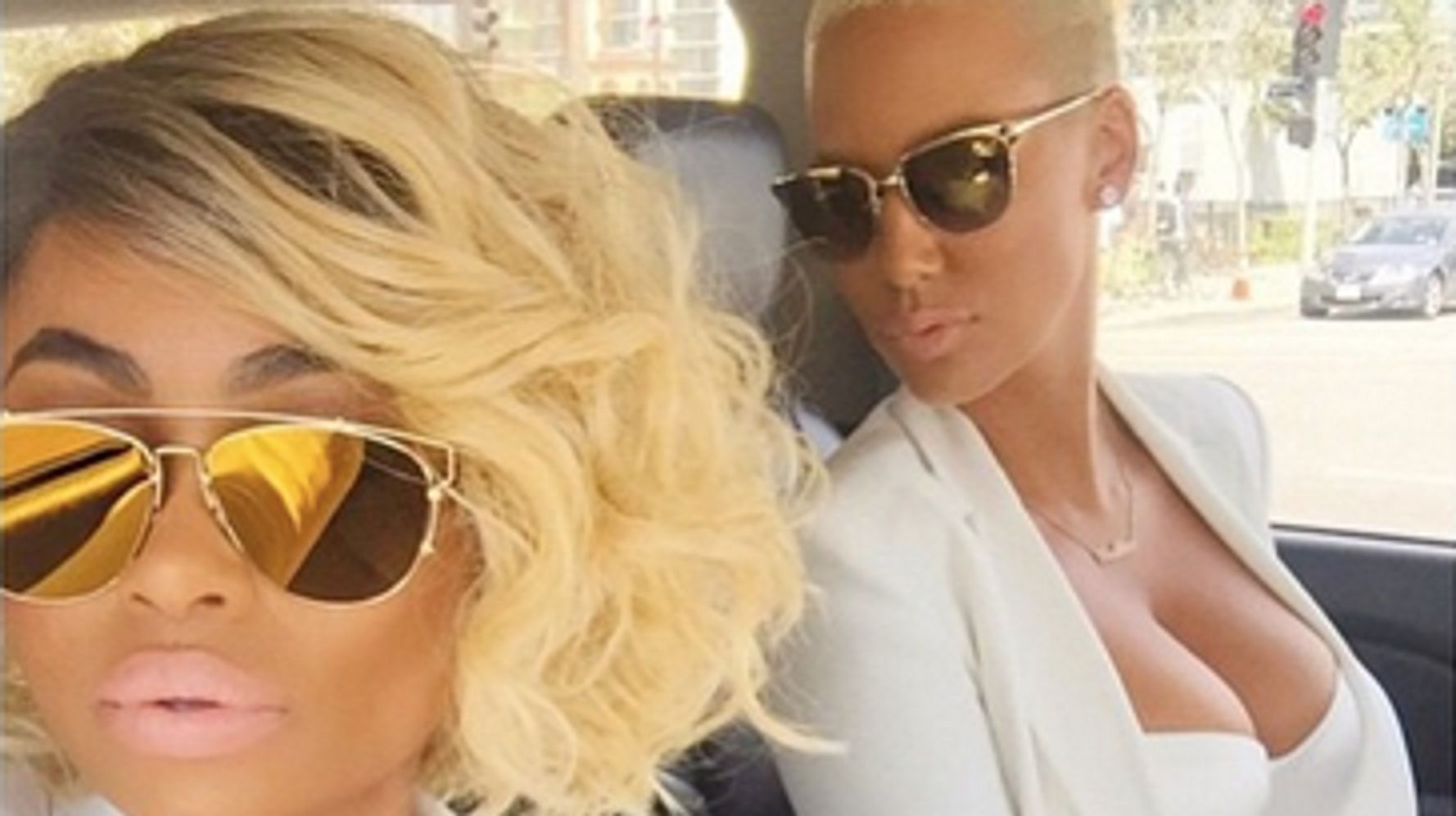 Blac Chyna and Amber Rose demonstrate cleavage enhancing black bra on  Instagram