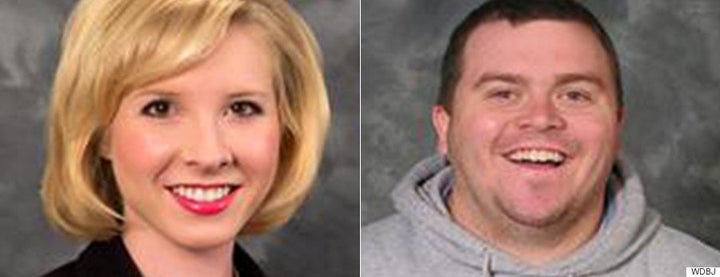 <p><span style="font-family: Arial, Helvetica, sans-serif; font-size: 14px; line-height: 18.1818180084229px; background-color: #eeeeee;">A gunman shot and killed reporter Alison Parker, left, and cameraman Adam Ward, right, during a live news broadcast on Wednesday morning.</span></p>